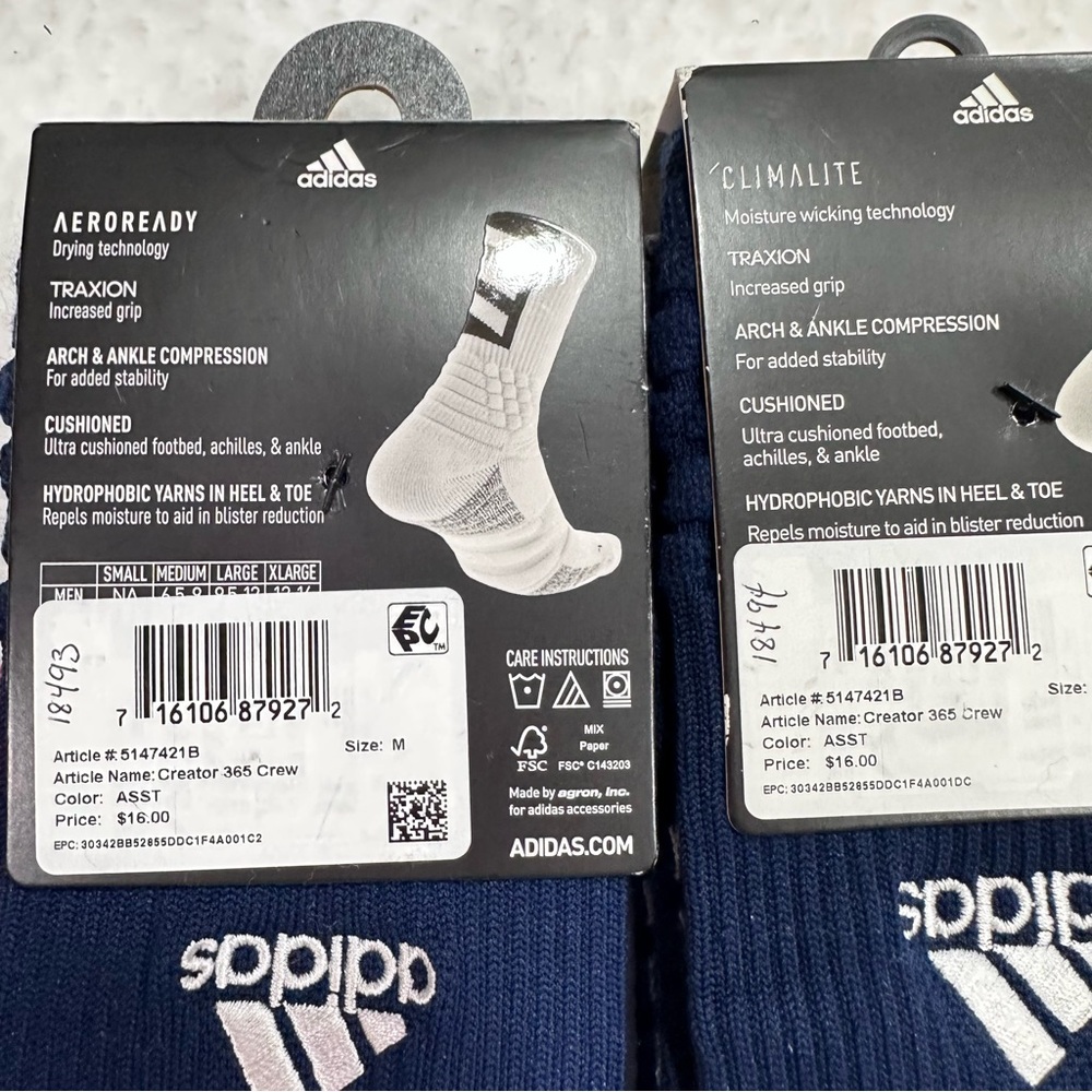 Navy Blue Adidas Socks - Picture 5 of 5